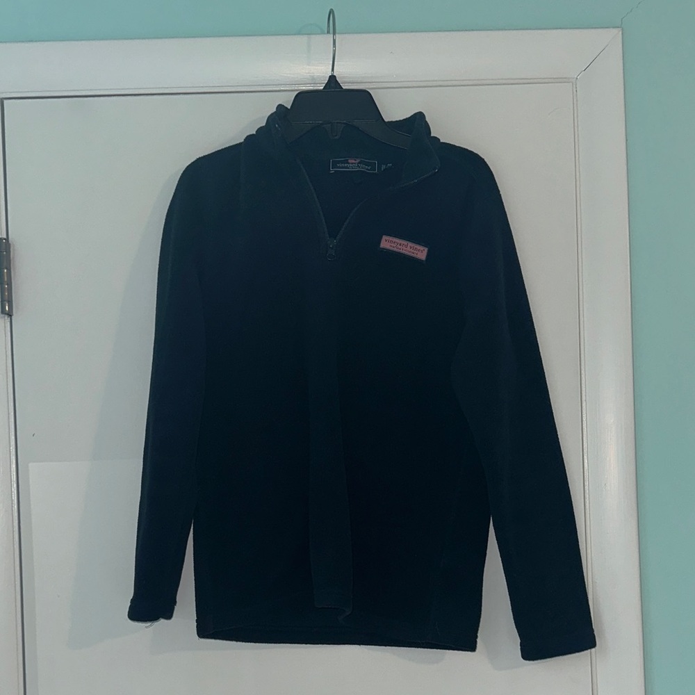 Vineyard Vines Boys 12-14 Navy Zip-Up Fleece quarter-zip pullovers